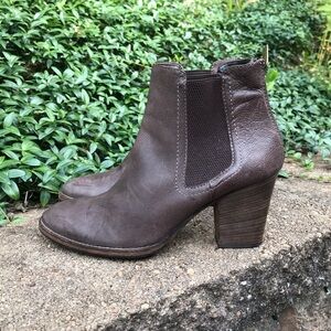 Aquatalia Womens Brown Leather Zipper Ankle Boots Booties Heels Size 9.5 M